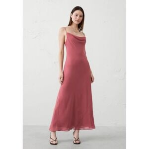 Banana Republic Factory Chiffon Maxi Dress Rosewood Pink Size XXL NWT